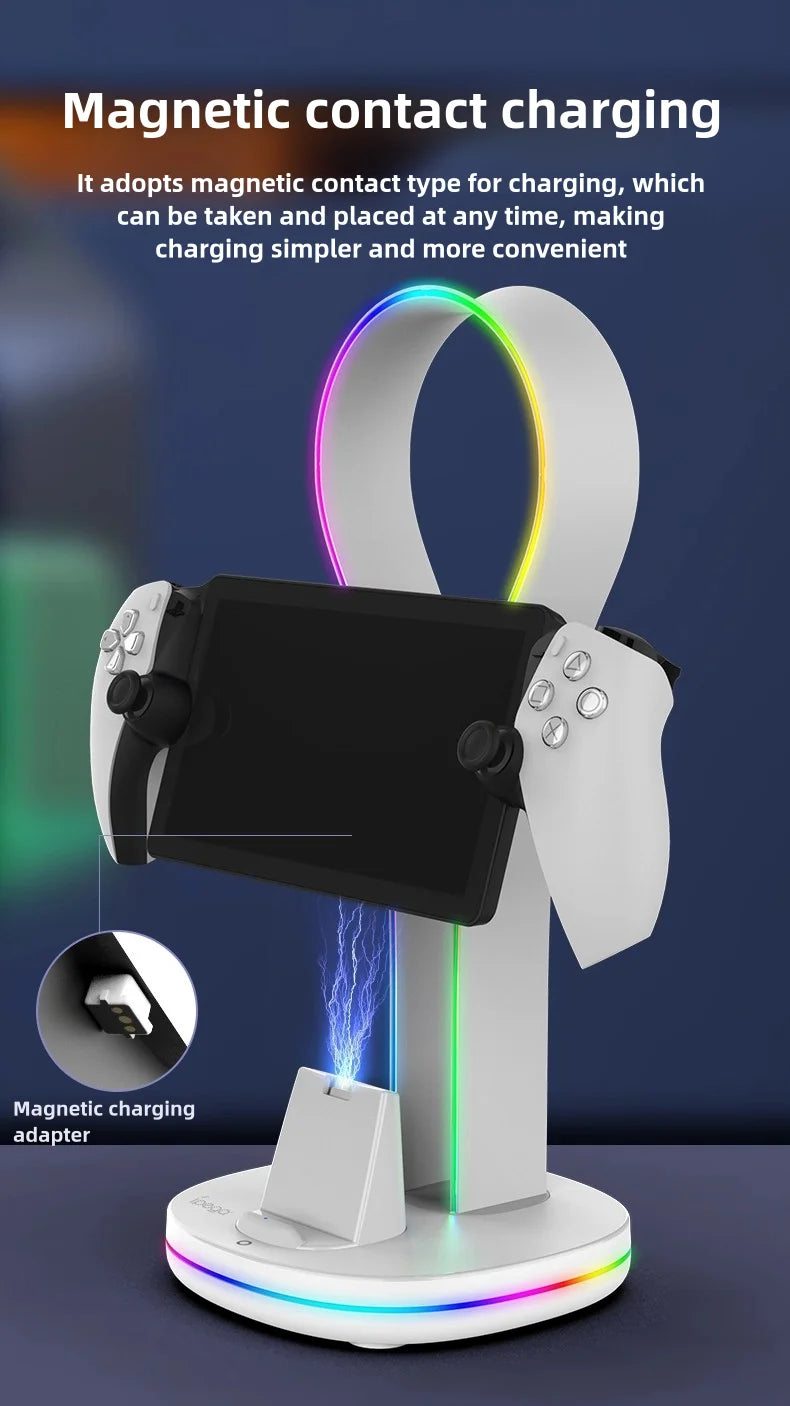 3-in-1 PS Portal Stand – Magnetic Charging Dock & Headset Holder for PlayStation Remote Player