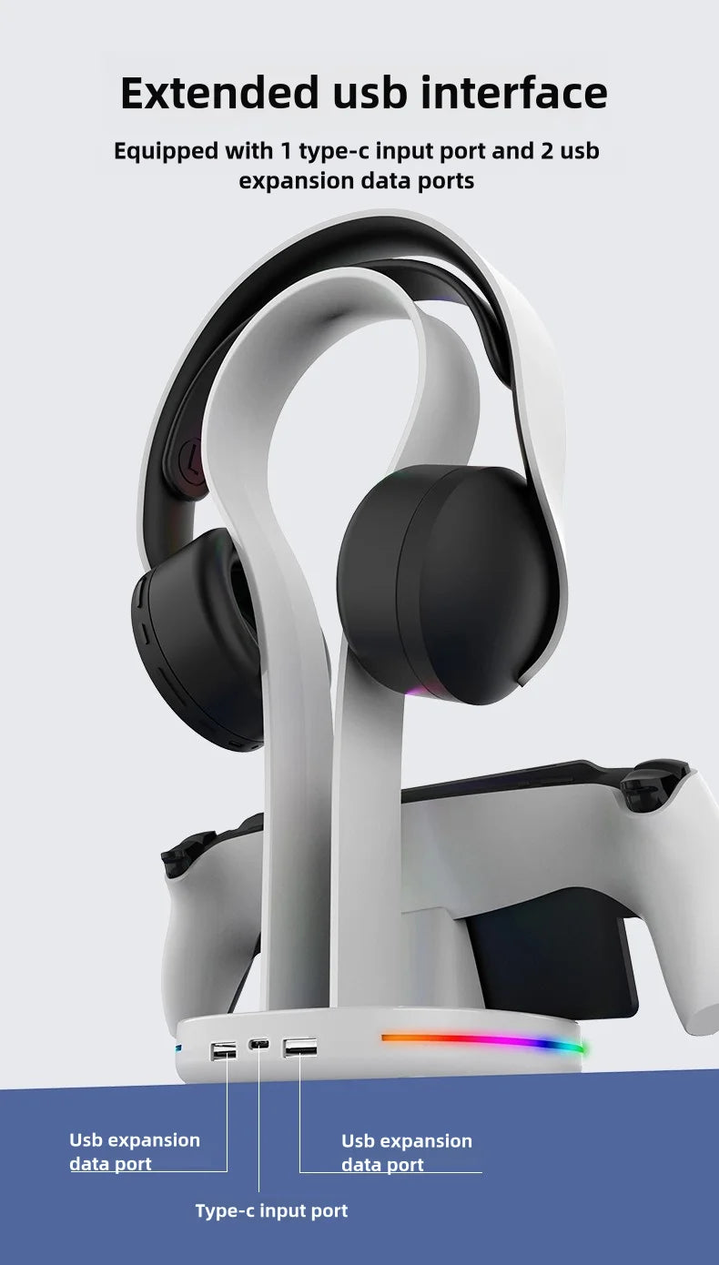 3-in-1 PS Portal Stand – Magnetic Charging Dock & Headset Holder for PlayStation Remote Player