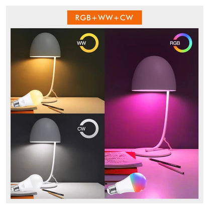 Bluetooth Smart LED Bulb – E27 RGB + Warm & Cool White, 15W Tuya App Control (85–265V)