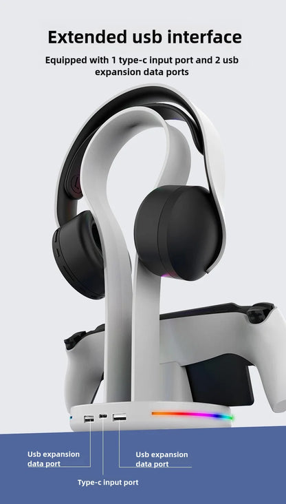 3-in-1 PS Portal Stand – Magnetic Charging Dock & Headset Holder for PlayStation Remote Player
