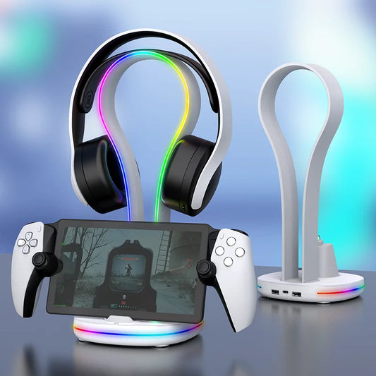 3-in-1 PS Portal Stand – Magnetic Charging Dock & Headset Holder for PlayStation Remote Player