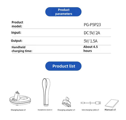 3-in-1 PS Portal Stand – Magnetic Charging Dock & Headset Holder for PlayStation Remote Player