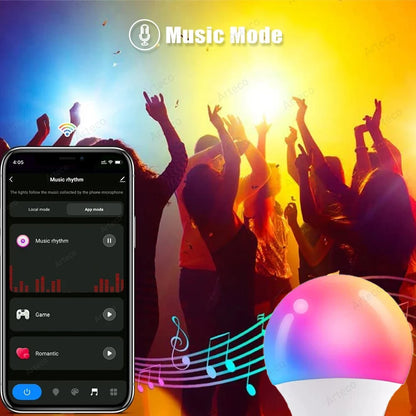 Bluetooth Smart LED Bulb – E27 RGB + Warm & Cool White, 15W Tuya App Control (85–265V)